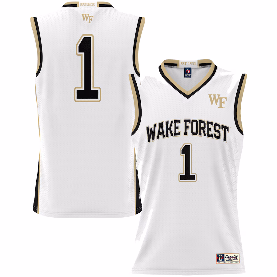 #1 Wake Forest Demon Deacons GameDay Greats Unisex Lightweight Basketball Jersey - White - Jersey