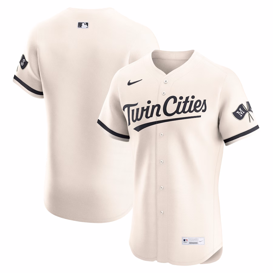 Men's Minnesota Twins Nike Cream Alternate Elite Jersey - Jersey