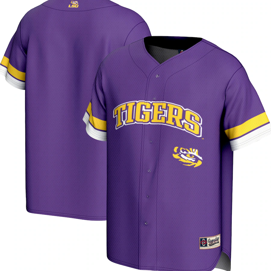 Men's GameDay Greats Purple LSU Tigers Spirit Baseball Jersey - Jersey