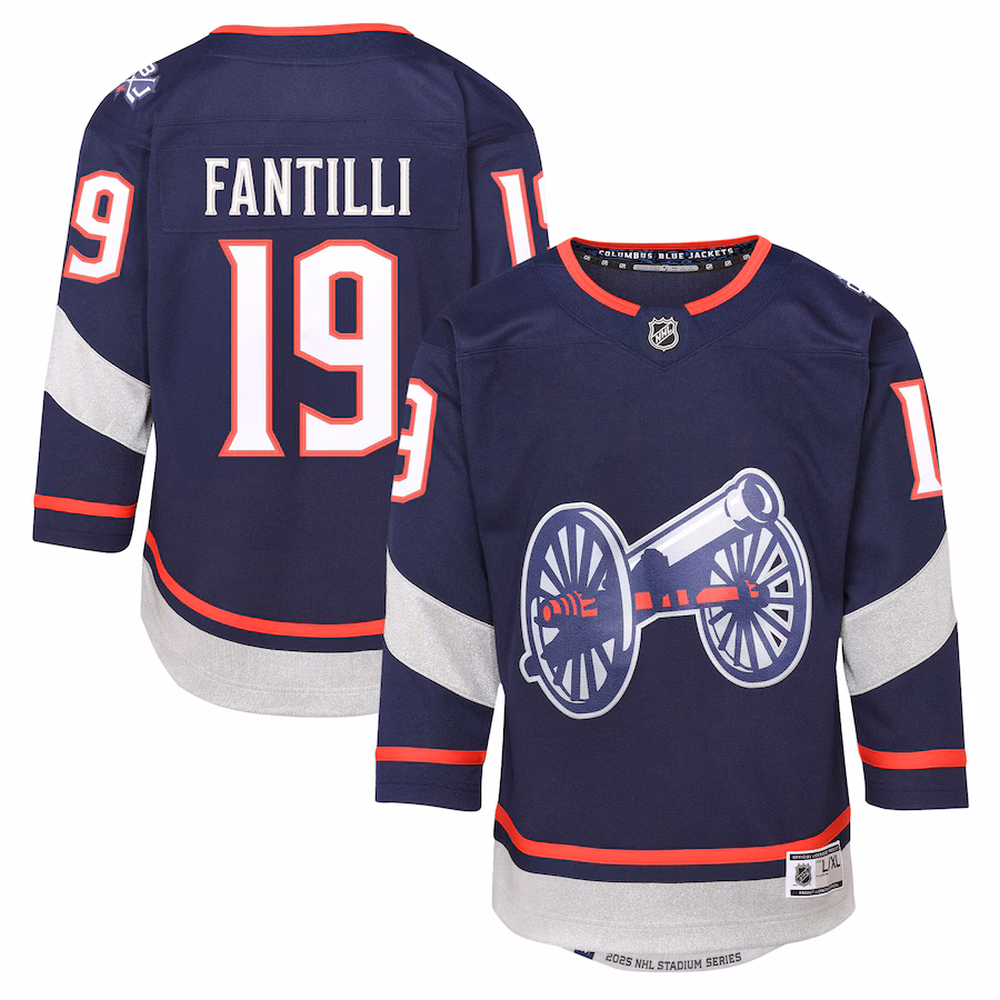 Youth Columbus Blue Jackets Adam Fantilli Navy 2025 NHL Stadium Series Premier Player Jersey - Jersey