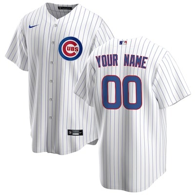 Men's Chicago Cubs Nike White Home Replica Custom Jersey - Jersey