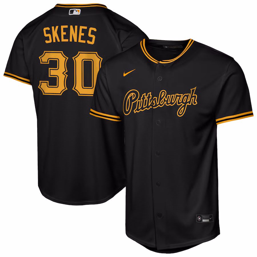 Youth Pittsburgh Pirates Paul Skenes Nike Black Alternate Replica Jersey - Jersey
