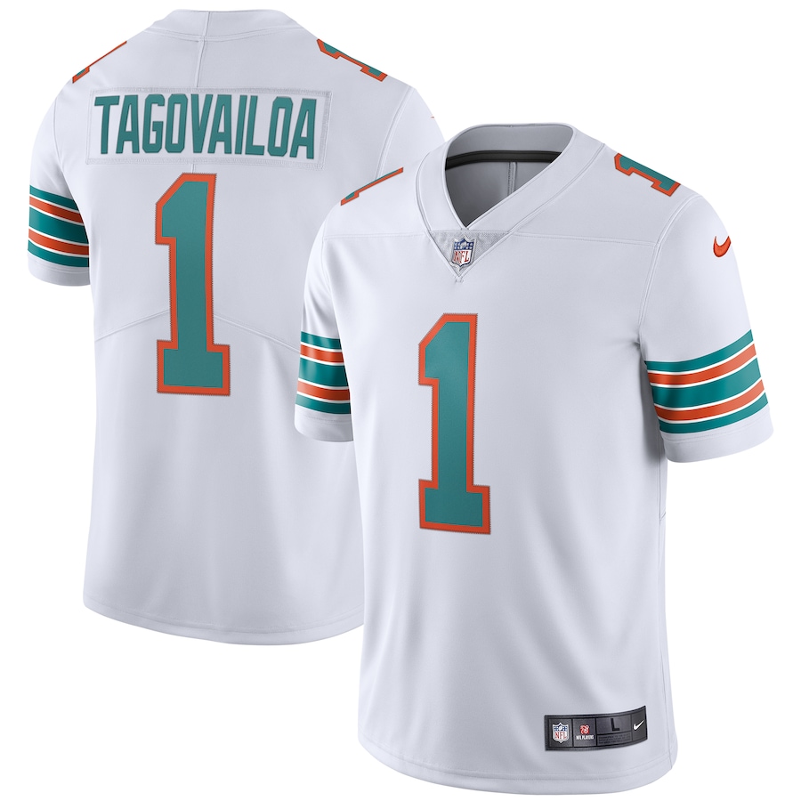 Men's Miami Dolphins Tua Tagovailoa Nike White 2nd Alternate Vapor Limited Jersey - Jersey