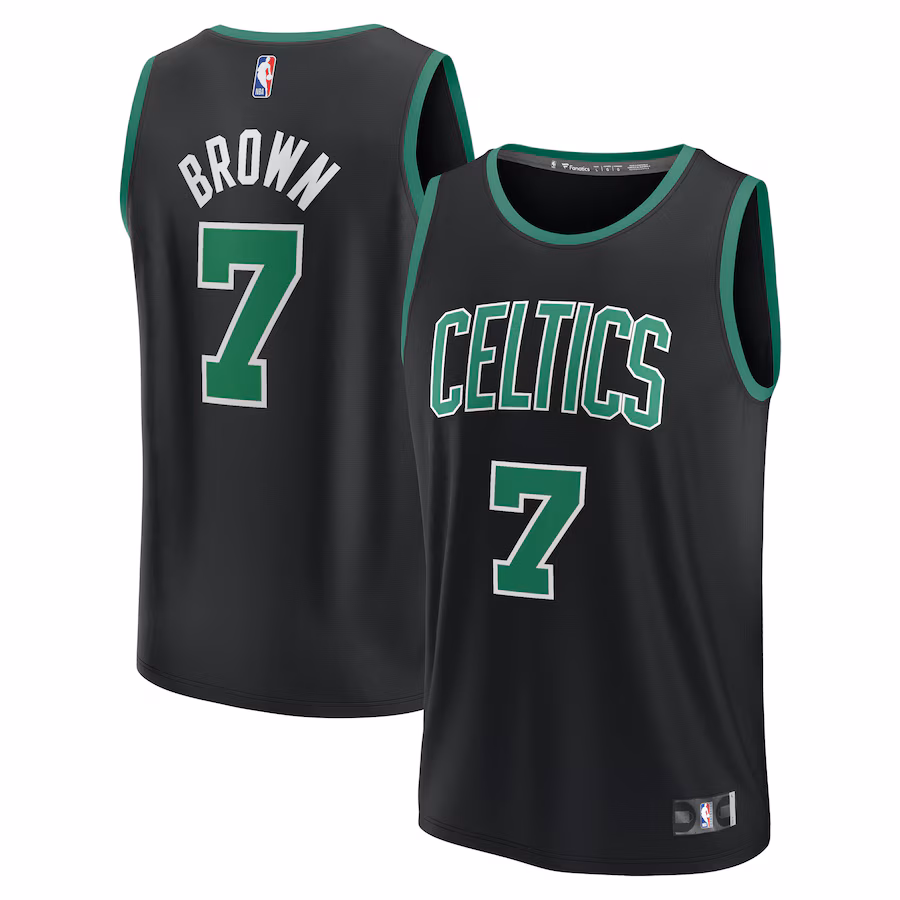 Youth Boston Celtics Jaylen Brown Fanatics Black Fast Break Replica Player Jersey - Statement Edition - Jersey