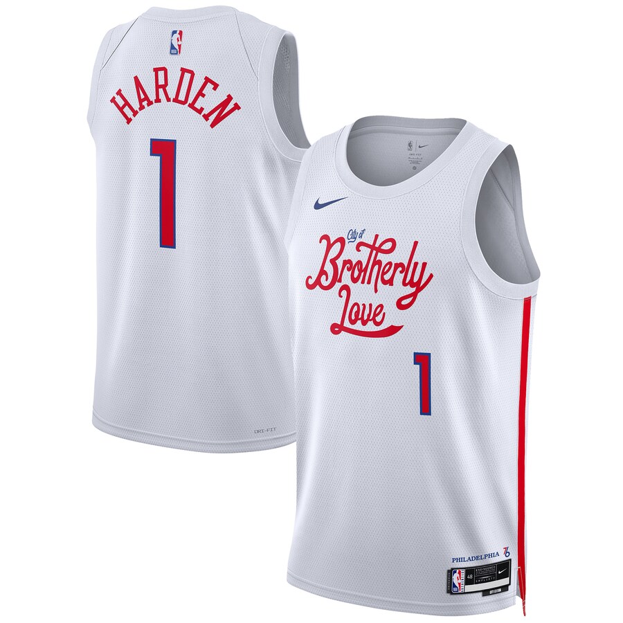 Unisex Philadelphia 76ers James Harden Nike White 2022/23 Swingman Jersey - City Edition - Jersey