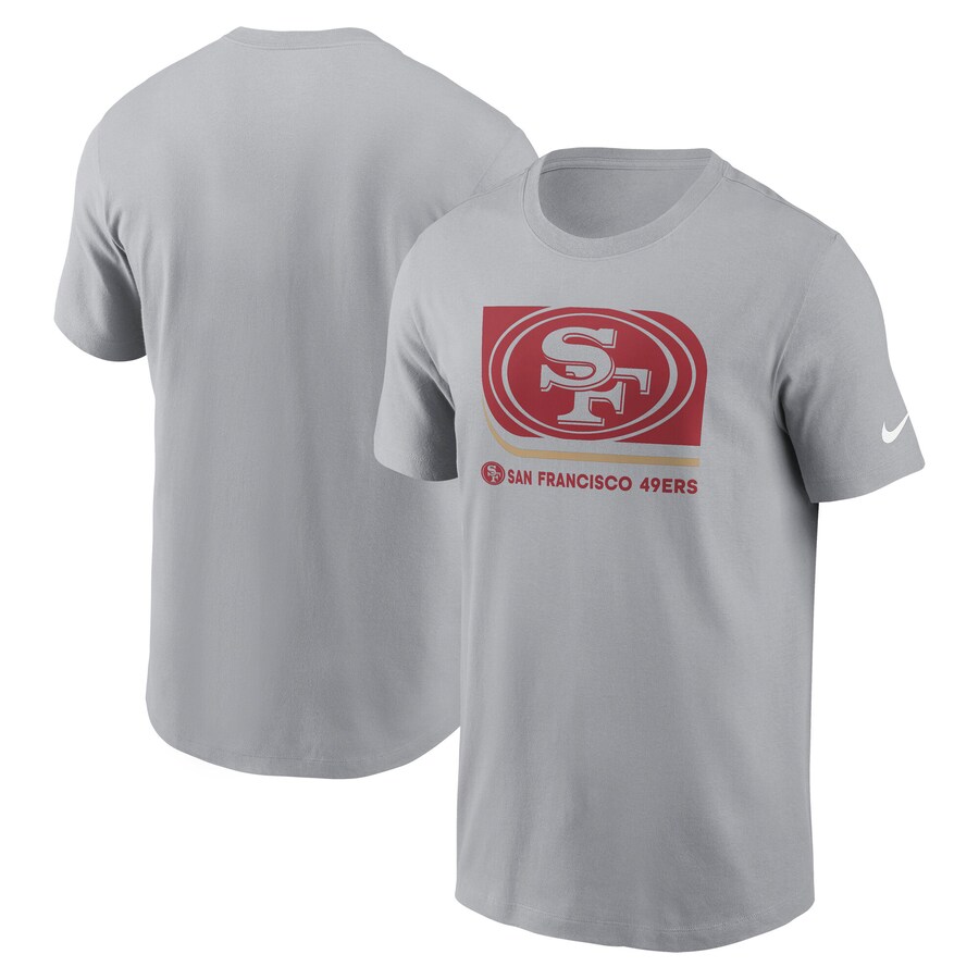 Men's San Francisco 49ers  Nike Gray Lockup Essential T-Shirt - Jersey
