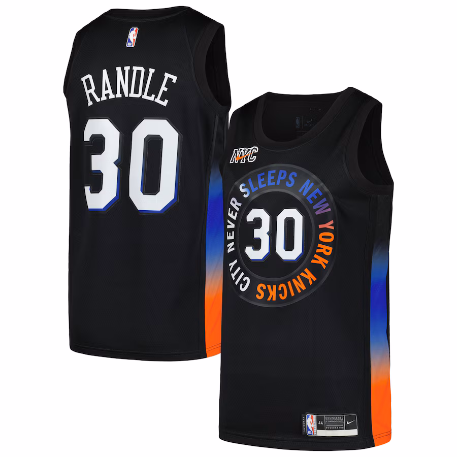 Men's New York Knicks Julius Randle Nike Black Swingman Player Jersey - City Edition - Jersey