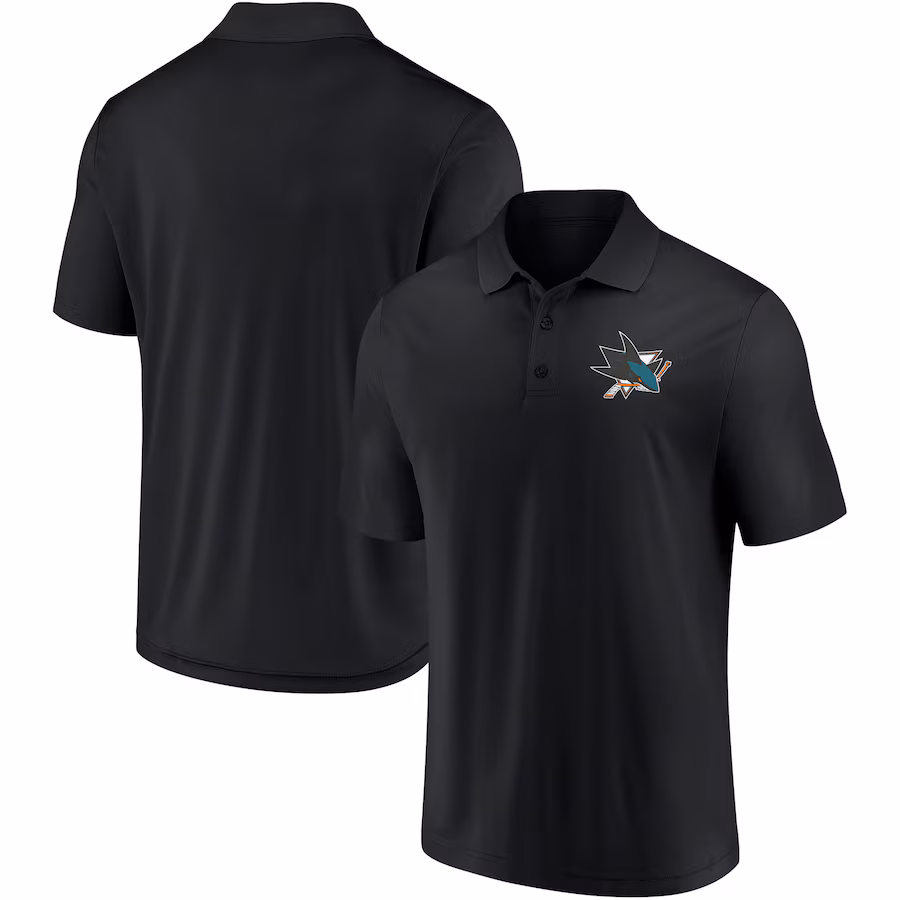 Men's San Jose Sharks Fanatics Black Winning Streak Polo - Jersey