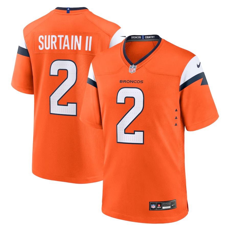 Men's Denver Broncos Patrick Surtain II Nike Orange Mile High Collection Game Jersey - Jersey