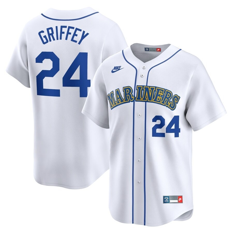 Men's Seattle Mariners Ken Griffey Jr. Nike White Throwback Cooperstown Limited Jersey - Jersey