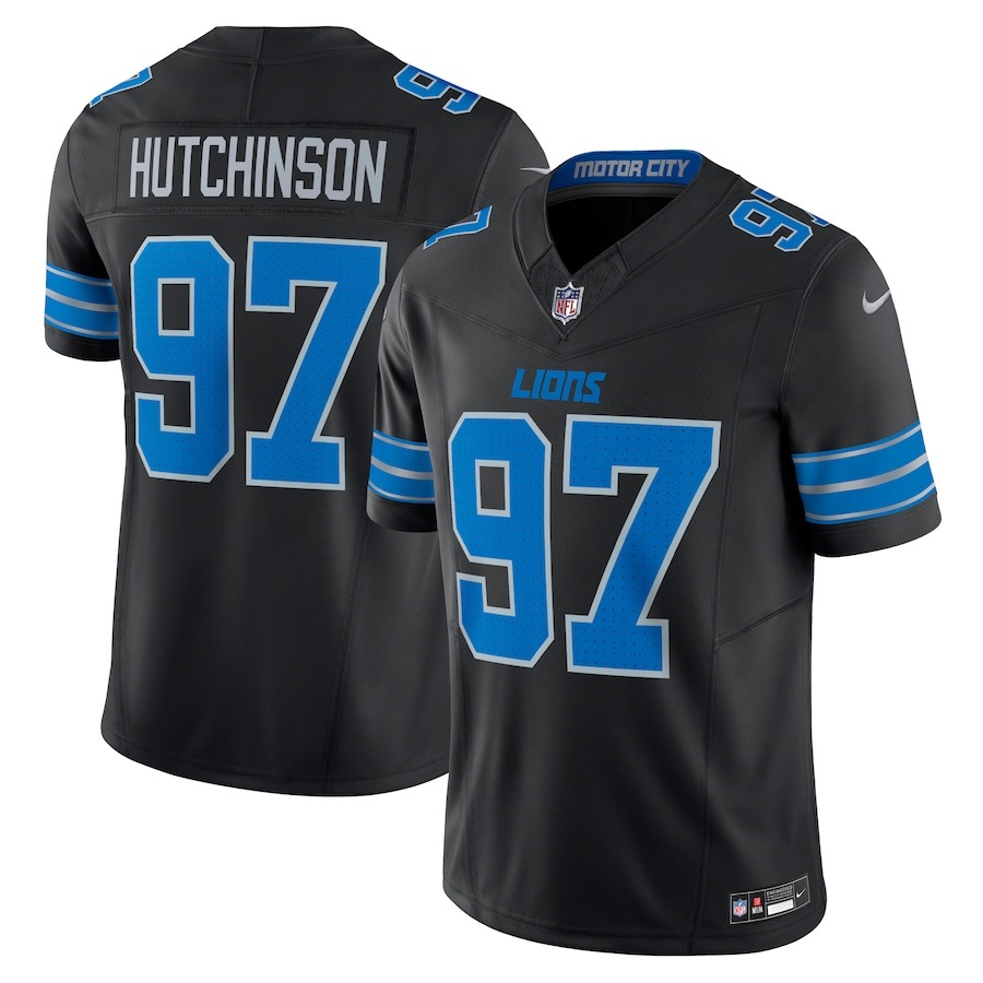 Men's Detroit Lions Aidan Hutchinson Nike Black 2nd Alternate Vapor F.U.S.E. Limited Jersey - Jersey