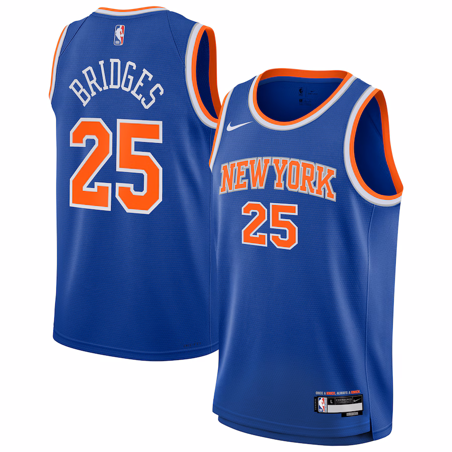 Youth New York Knicks Mikal Bridges Nike Blue Swingman Jersey - Icon Edition - Jersey