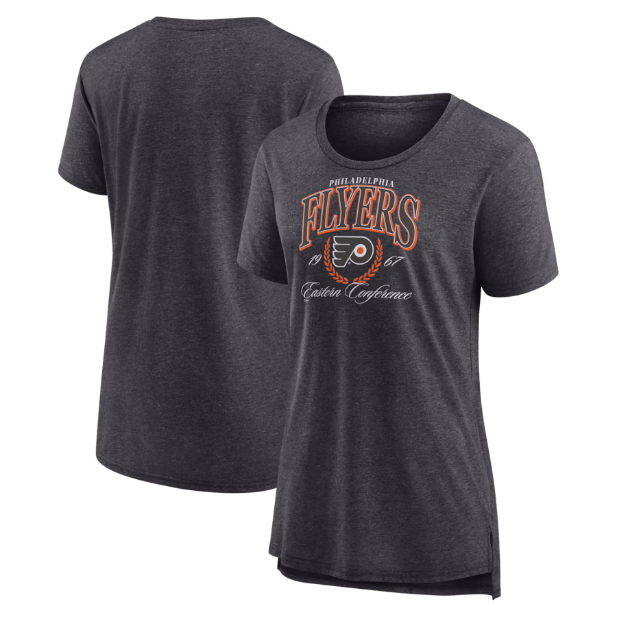 Women's Philadelphia Flyers Gray Reign Supreme Tri-Blend T-Shirt - Jersey