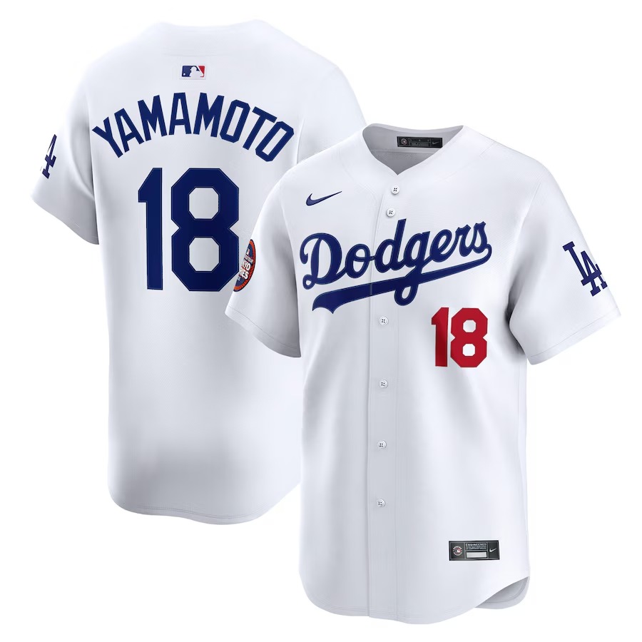 Men's Los Angeles Dodgers Yoshinobu Yamamoto Nike White 2025 MLB World Tour: Tokyo Series Home Limited Player Jersey - Jersey