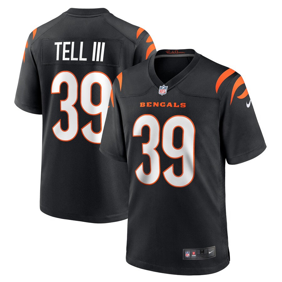 Men's Cincinnati Bengals Marvell Tell III Nike Black Game Player Jersey - Jersey