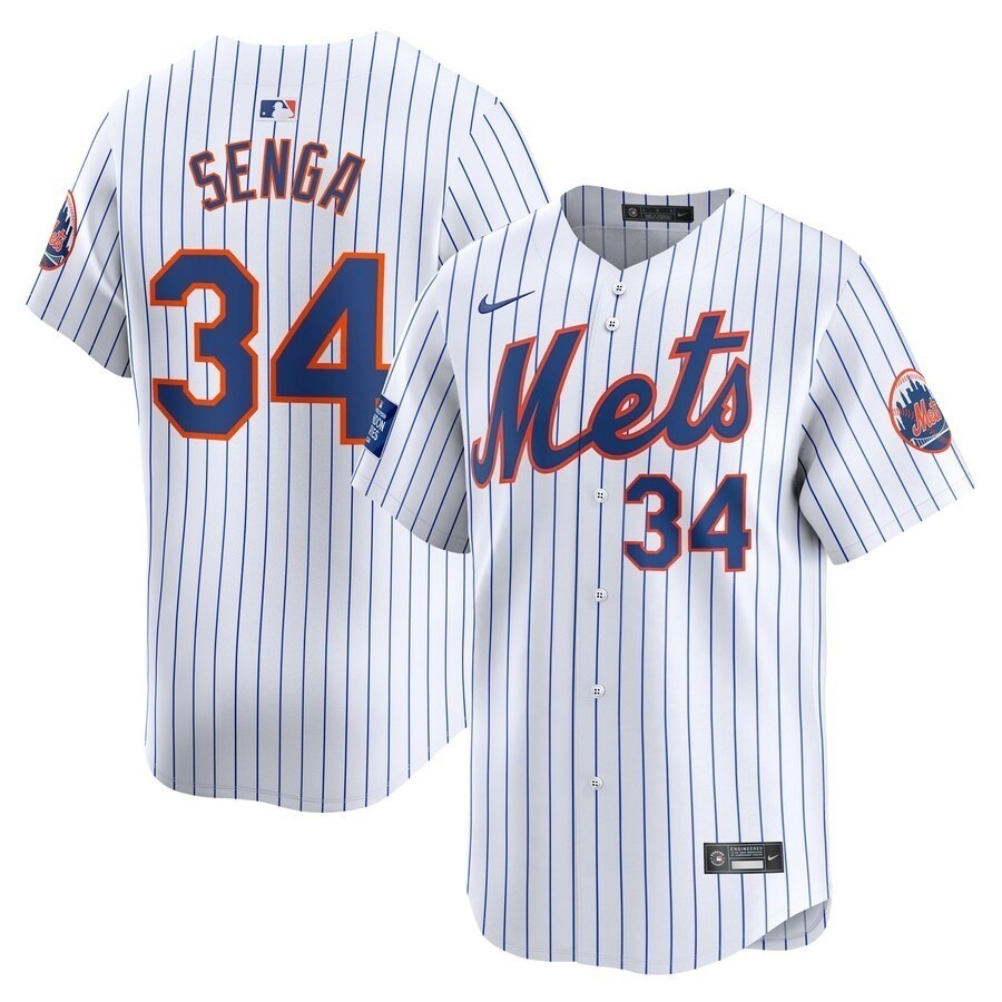 Men's New York Mets Kodai Senga Nike White 2024 MLB World Tour London Series Home Limited Player Jersey - Jersey