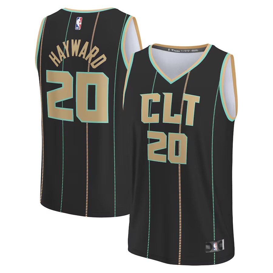 Men's Charlotte Hornets Gordon Hayward Fanatics Black Fastbreak Jersey - City Edition - Jersey