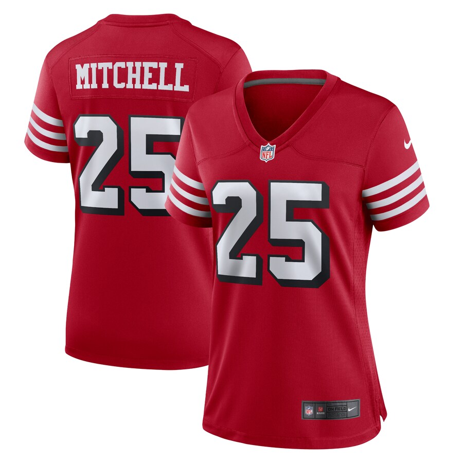 Women's San Francisco 49ers Elijah Mitchell Nike Scarlet Alternate Team Game Jersey - Jersey