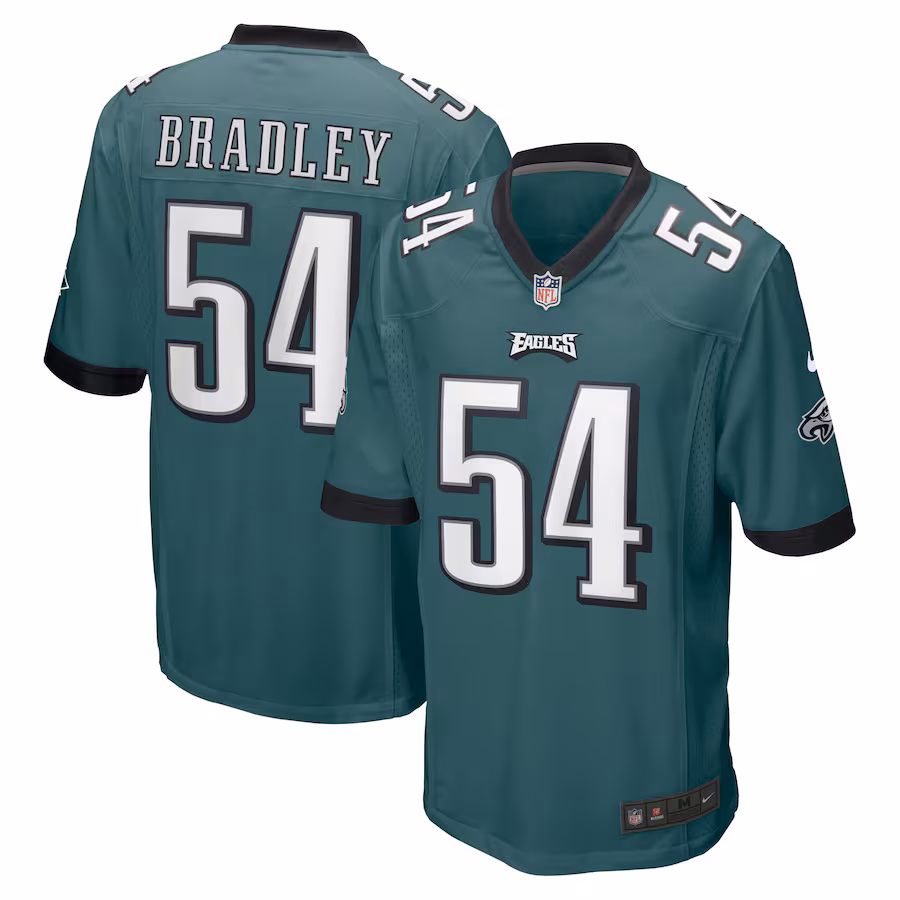 Men's Philadelphia Eagles Shaun Bradley Nike Midnight Green Game Jersey - Jersey