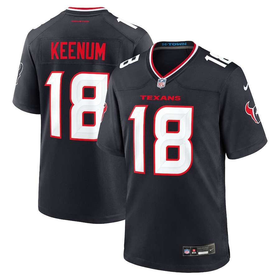Men's Houston Texans Case Keenum Nike Navy Team Game Jersey - Jersey
