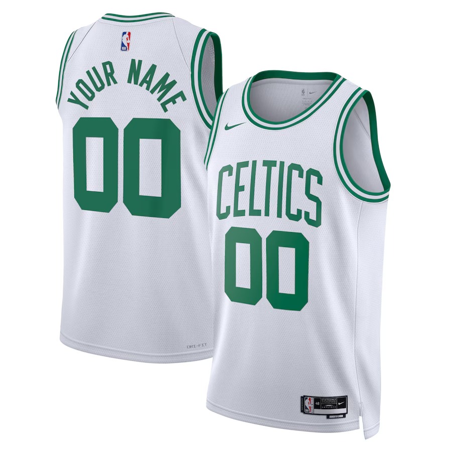 Unisex Boston Celtics Nike White Swingman Custom Jersey - Association Edition - Jersey