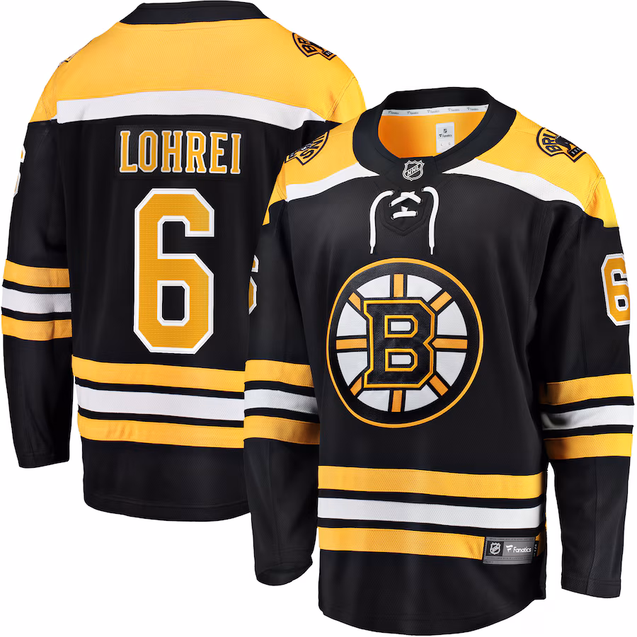 Men's Boston Bruins Mason Lohrei Fanatics Black Home Premier Breakaway Player Jersey - Jersey