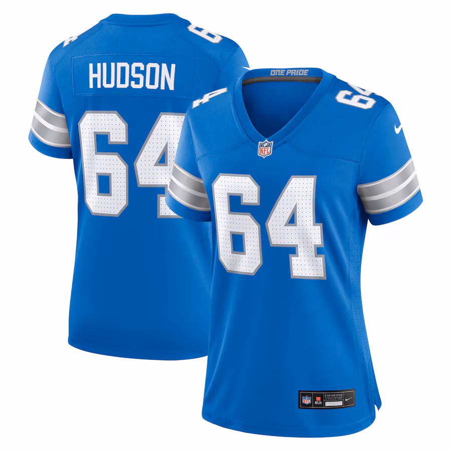 Women's Detroit Lions Bryan Hudson Nike  Blue Game Jersey - Jersey