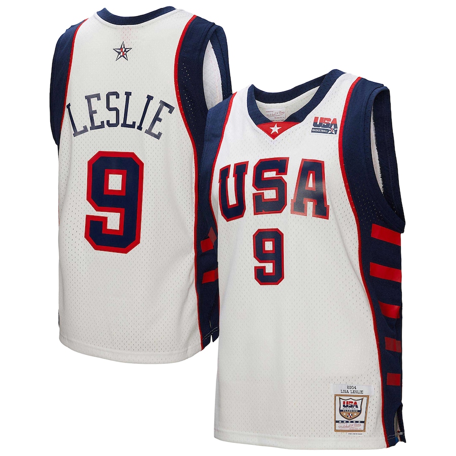 Men's USA Women's Basketball Lisa Leslie Mitchell & Ness White 2004 Hardwood Classics Swingman Jersey - Jersey