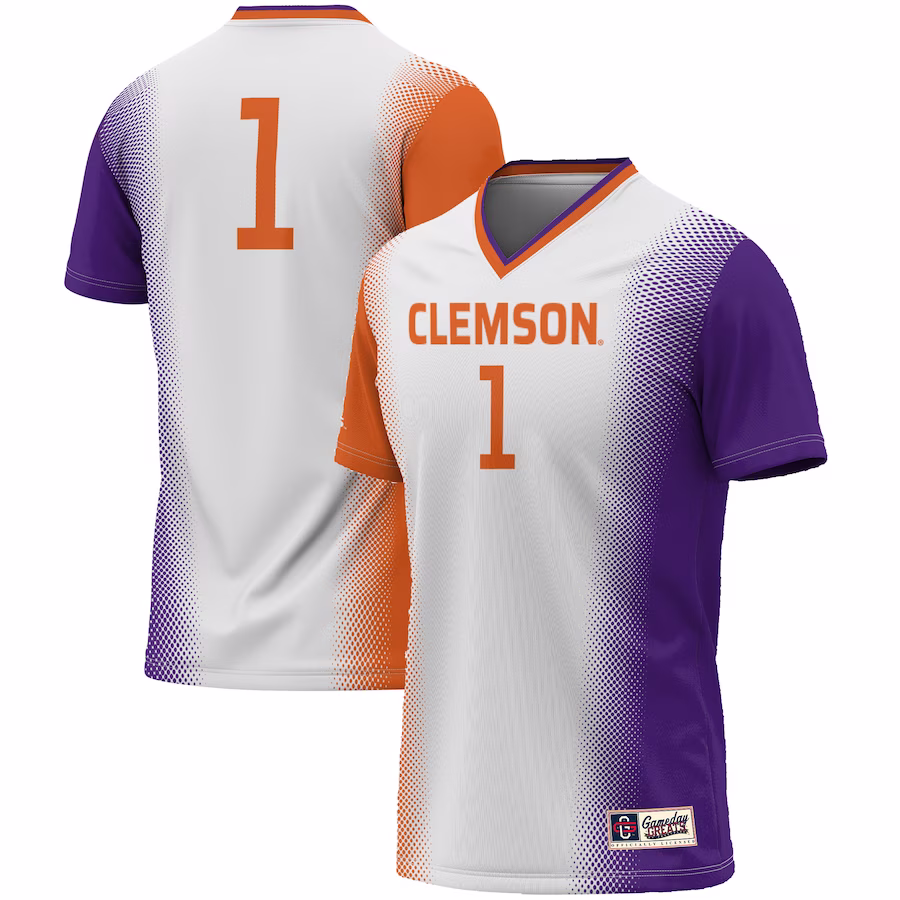 #1 Clemson Tigers GameDay Greats Unisex  Lightweight Women's Soccer Jersey - White - Jersey