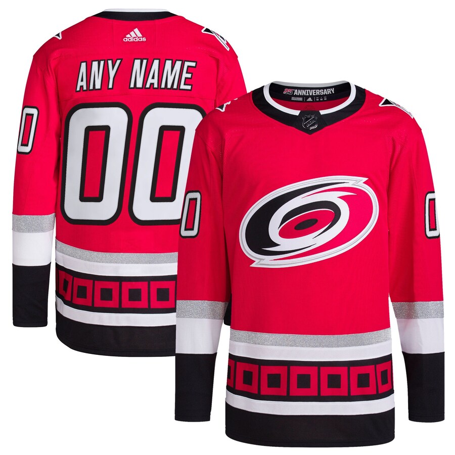 Men's Carolina Hurricanes adidas Red 25th Anniversary Primegreen Authentic Pro Custom Jersey - Jersey