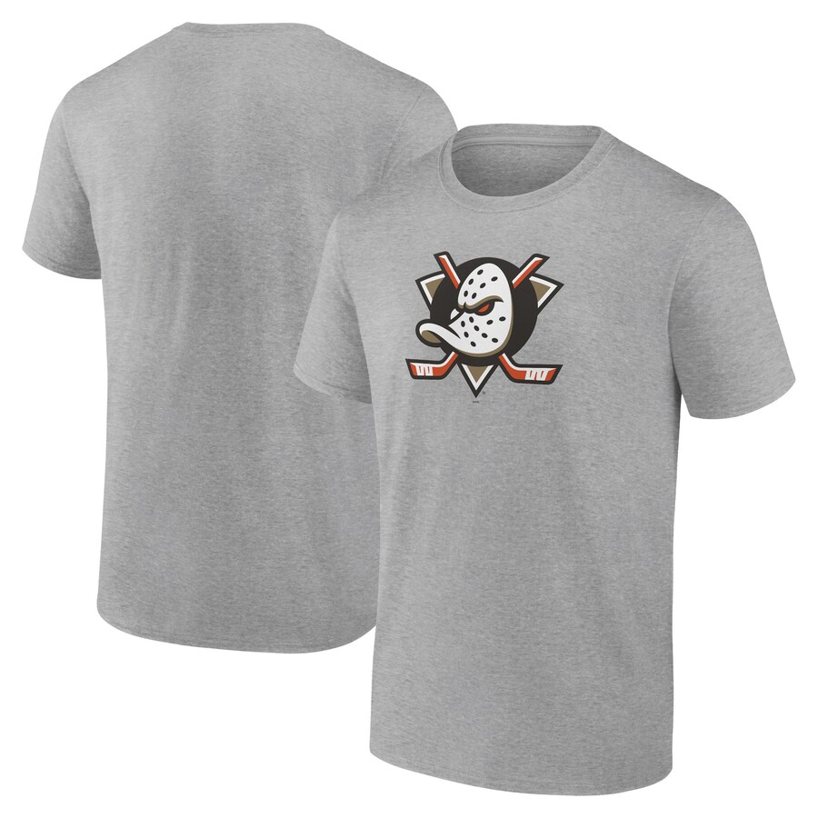 Men's Anaheim Ducks Heather Gray Primary Logo T-Shirt - Jersey