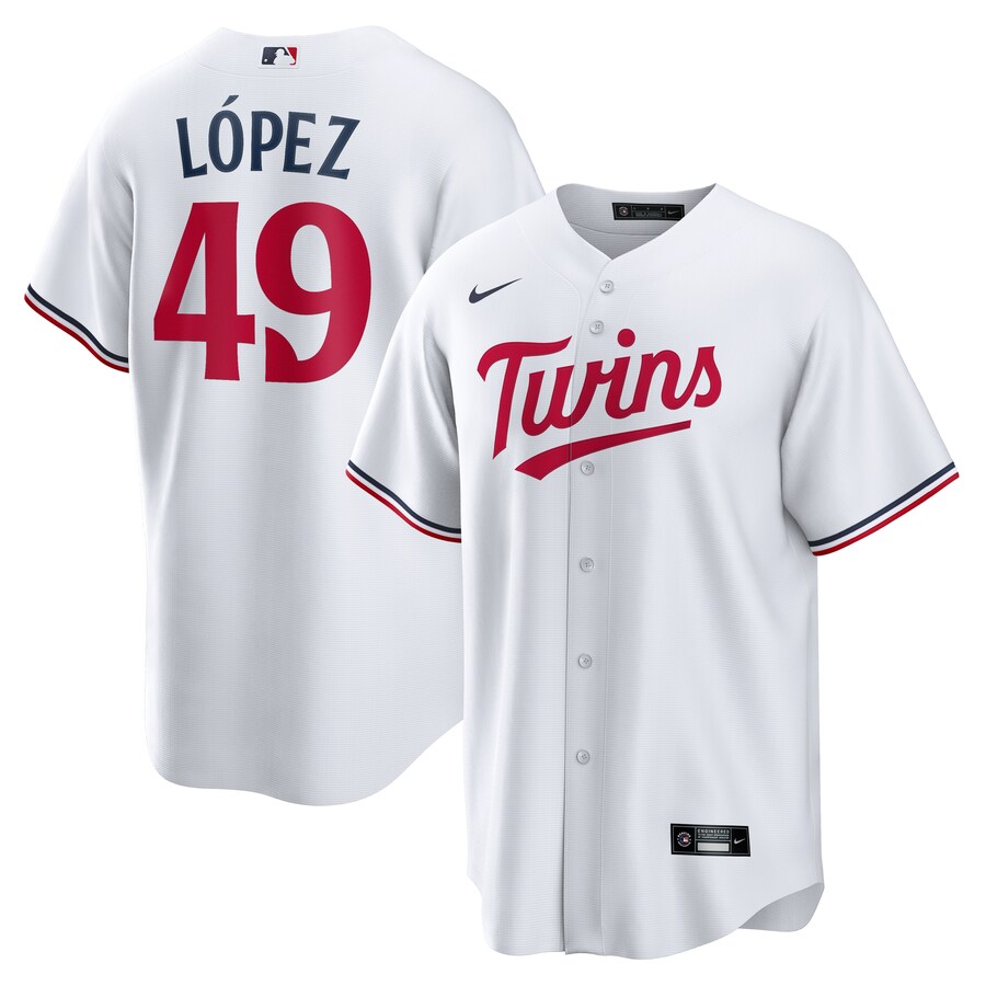 Men's Minnesota Twins Pablo Lopez Nike White Home Replica Jersey - Jersey