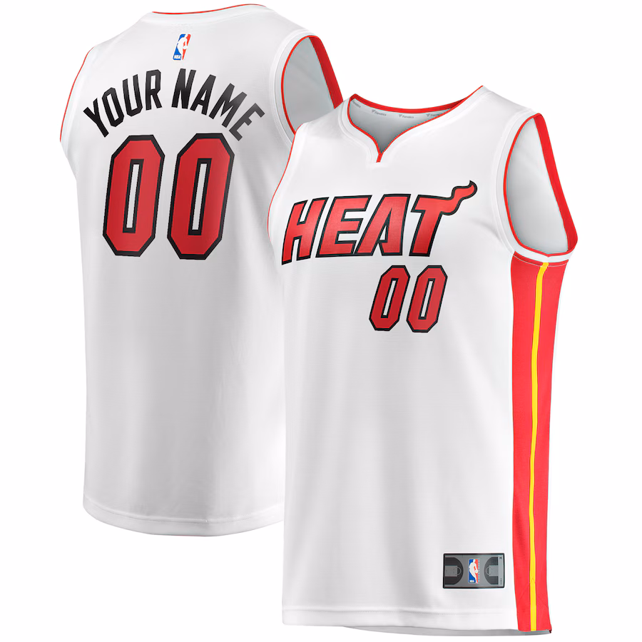 Men's Miami Heat Fanatics White Fast Break Custom Replica Jersey - Association Edition - Jersey