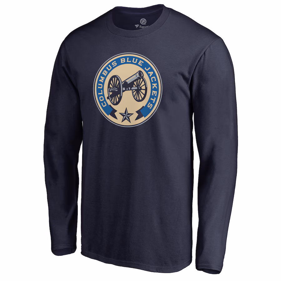 Men's Columbus Blue Jackets Navy Team Alternate Long Sleeve T-Shirt - Jersey