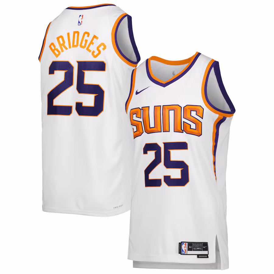 Unisex Phoenix Suns Mikal Bridges Nike White Swingman Jersey - Association Edition - Jersey
