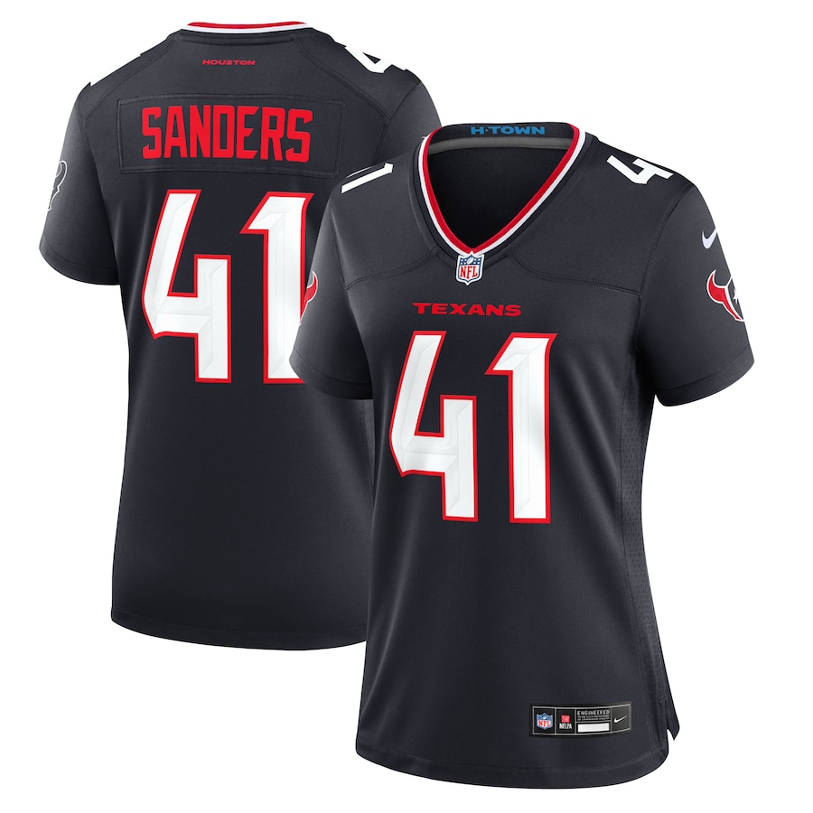 Women's Houston Texans Myjai Sanders Nike Navy Team Game Jersey - Jersey