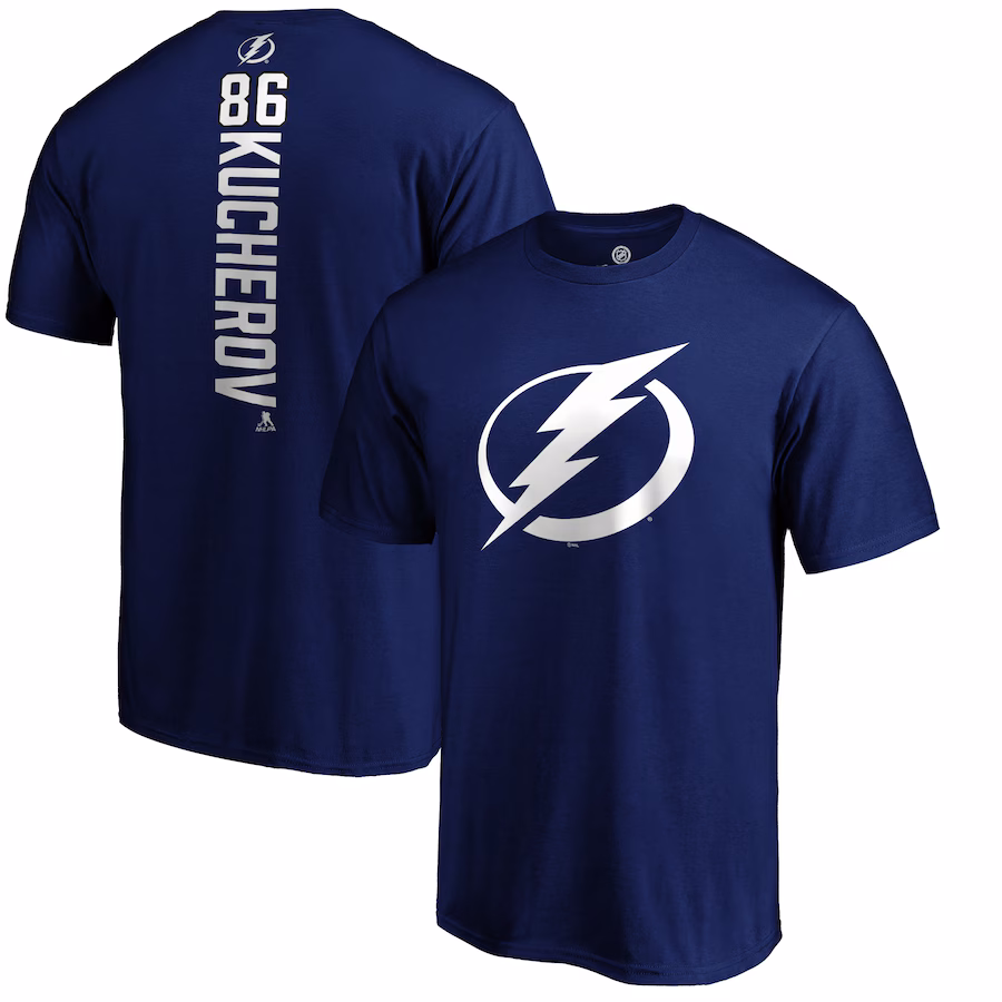 Men's Tampa Bay Lightning Nikita Kucherov Royal Playmaker T-Shirt - Jersey