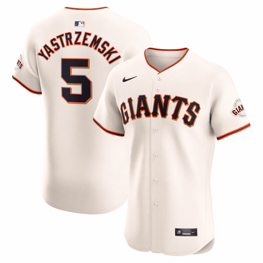 Men's San Francisco Giants Mike Yastrzemski Nike Cream Home Elite Player Jersey - Jersey
