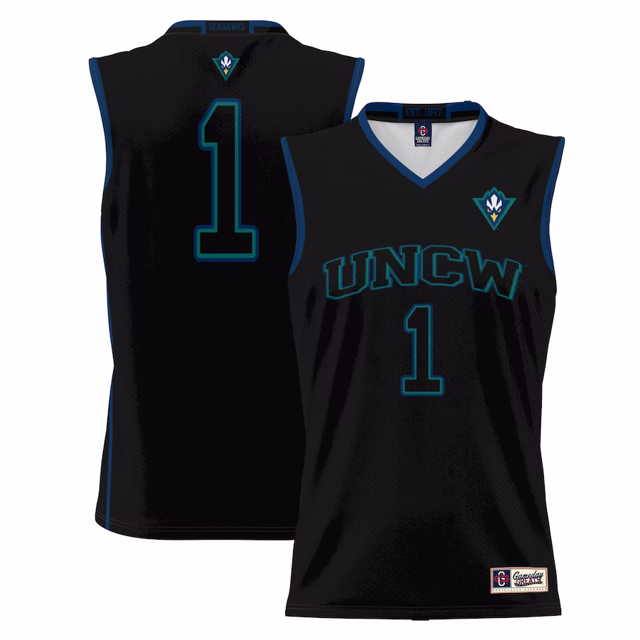 #1  UNC Wilmington Seahawks GameDay Greats  Lightweight Basketball Jersey - Black - Jersey