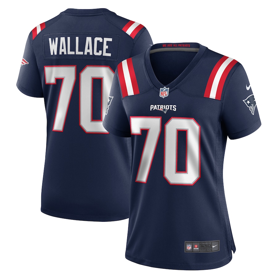 Women's New England Patriots Caedan Wallace Nike Navy Game Jersey - Jersey