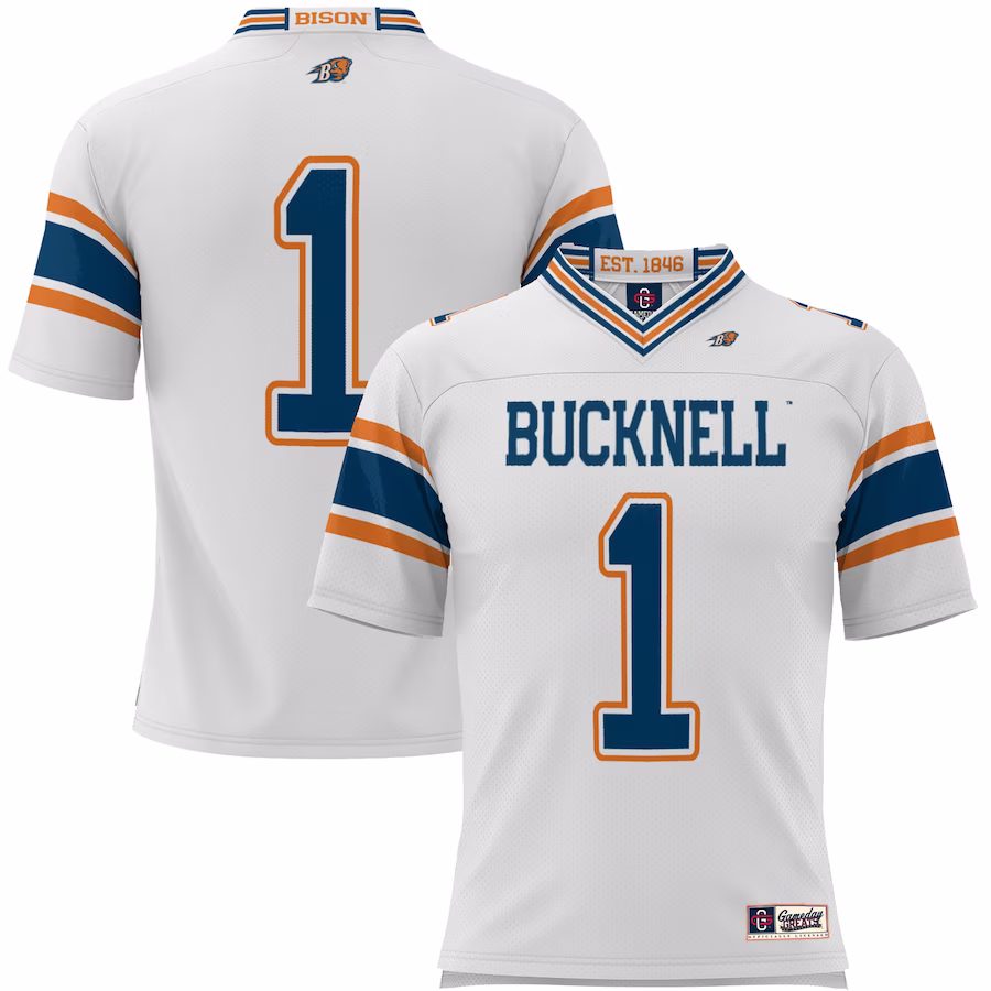 #1 Bucknell Bison GameDay Greats Youth Endzone Football Jersey - White - Jersey