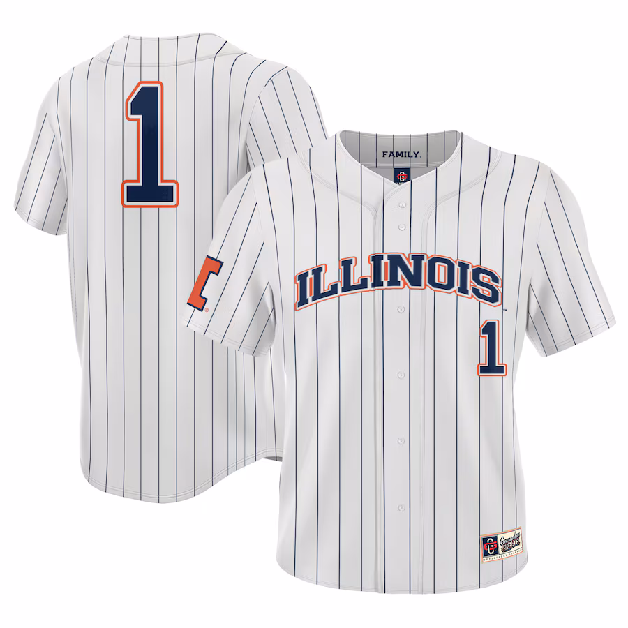 #1 Illinois Fighting Illini GameDay Greats Lightweight Baseball Jersey - White - Jersey