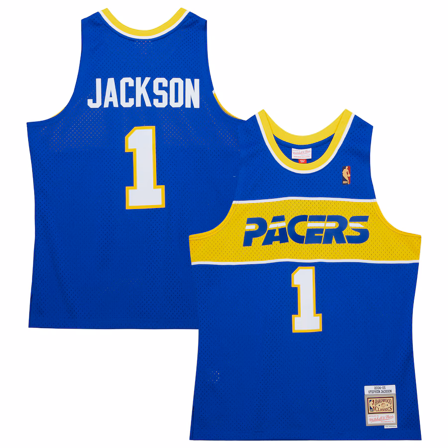Men's Indiana Pacers Stephen Jackson Mitchell & Ness Royal  2004/05 Hardwood Classics Swingman Jersey - Jersey