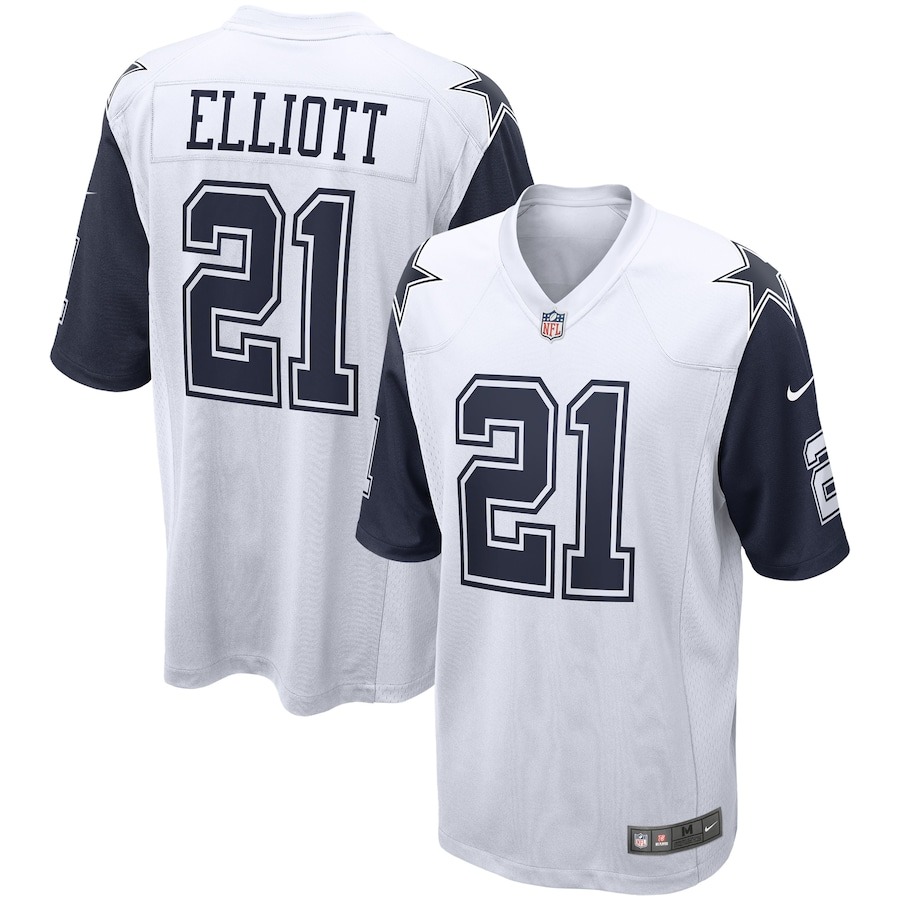Men's Dallas Cowboys Ezekiel Elliott Nike White Alternate Game Jersey - Jersey