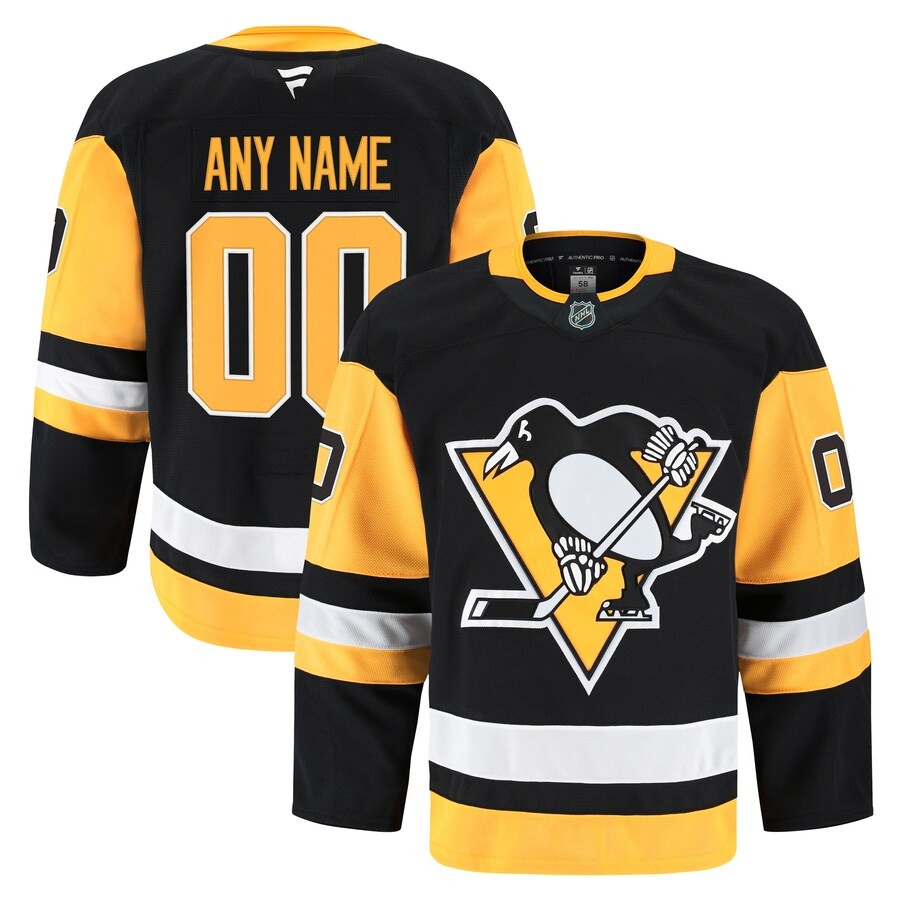 Men's Pittsburgh Penguins Fanatics Black Home Authentic Pro Custom Jersey - Jersey