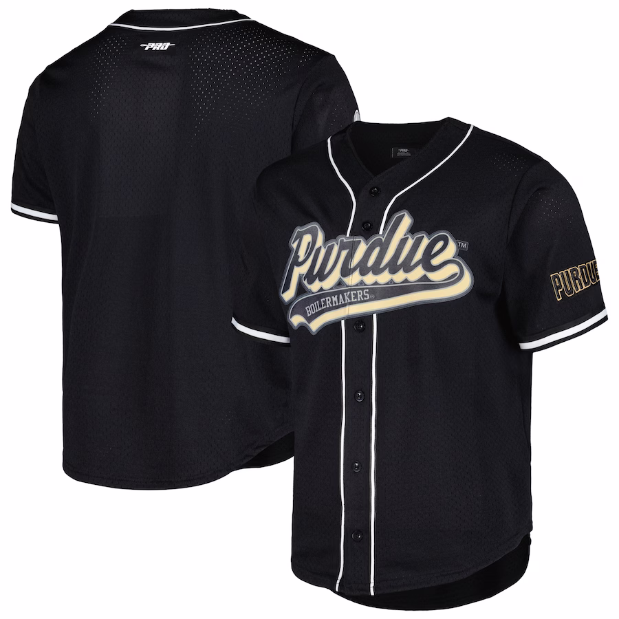 Purdue Boilermakers Pro Standard Mesh Full-Button Replica Baseball Jersey - Black - Jersey