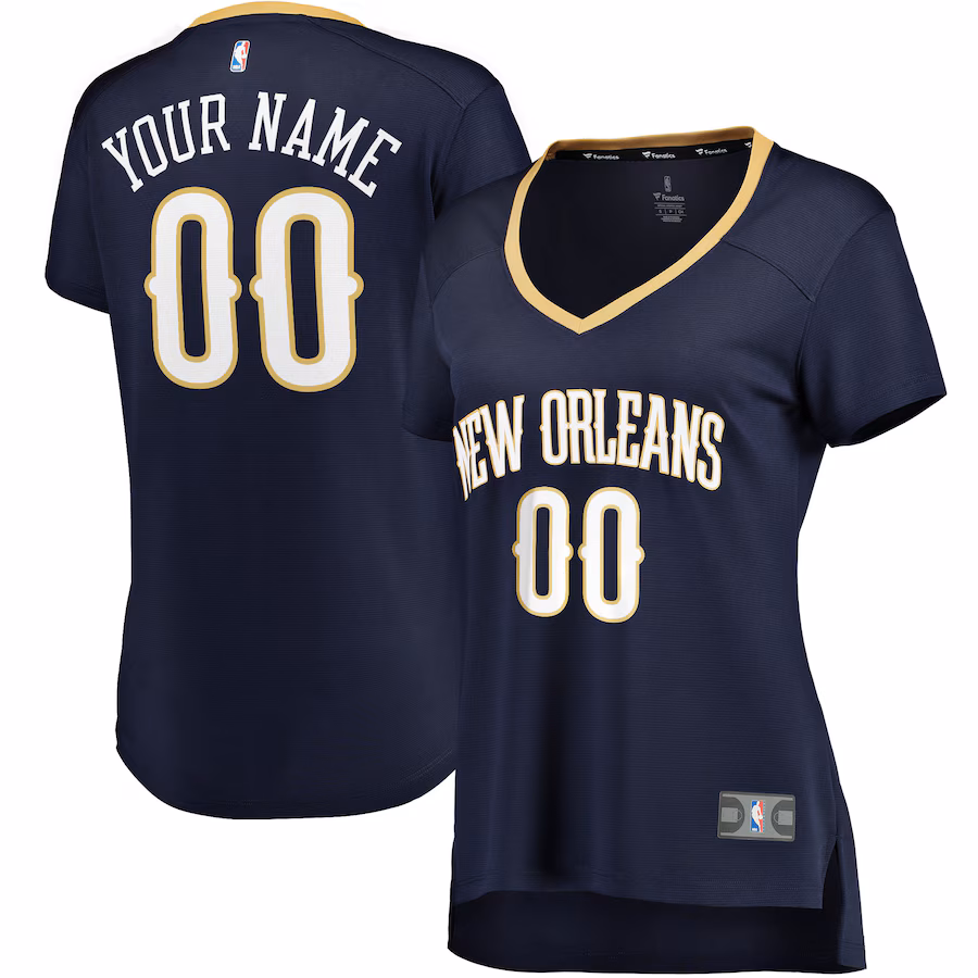 Women's New Orleans Pelicans Fanatics Navy Fast Break Custom Jersey - Icon Edition - Jersey