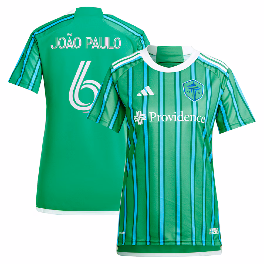 Women's Seattle Sounders FC Joao Paulo adidas Green 2024 The Anniversary Kit Replica Player Jersey - Jersey
