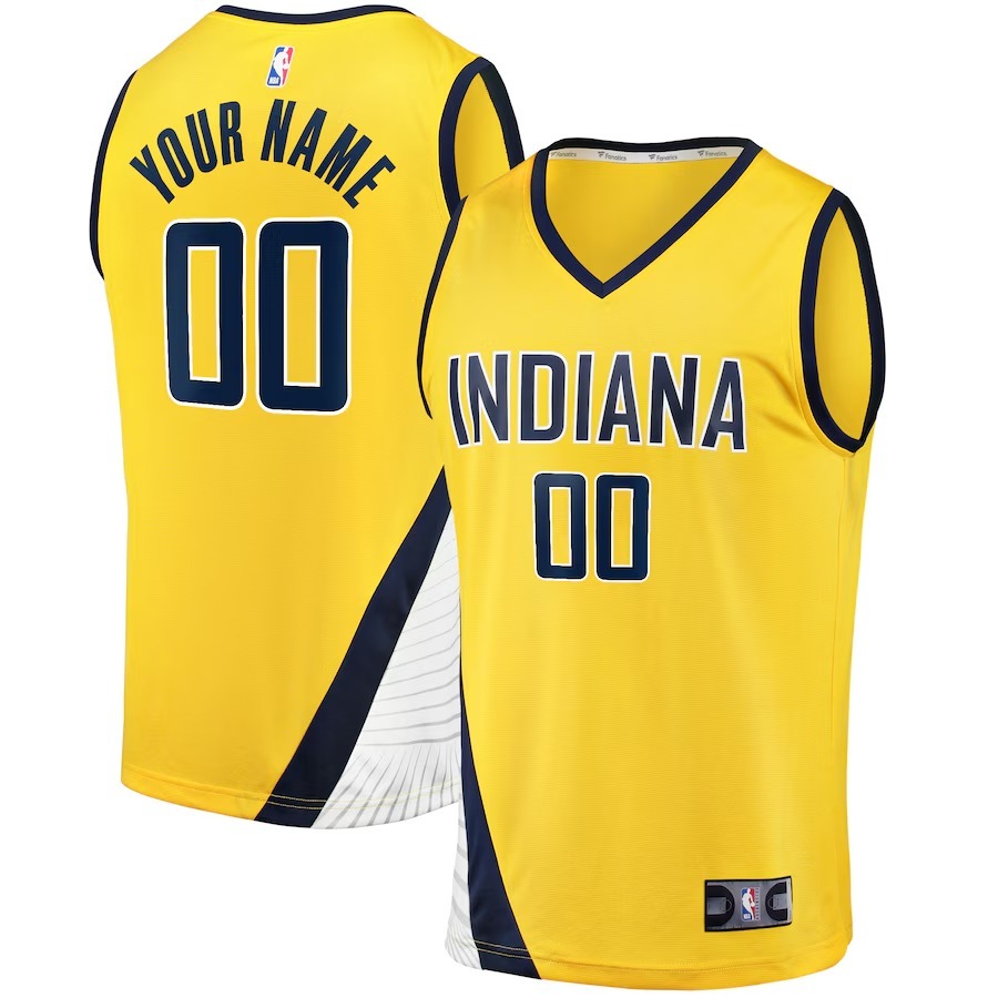 Men's Indiana Pacers Fanatics Yellow Fast Break Custom Jersey - Statement Edition - Jersey