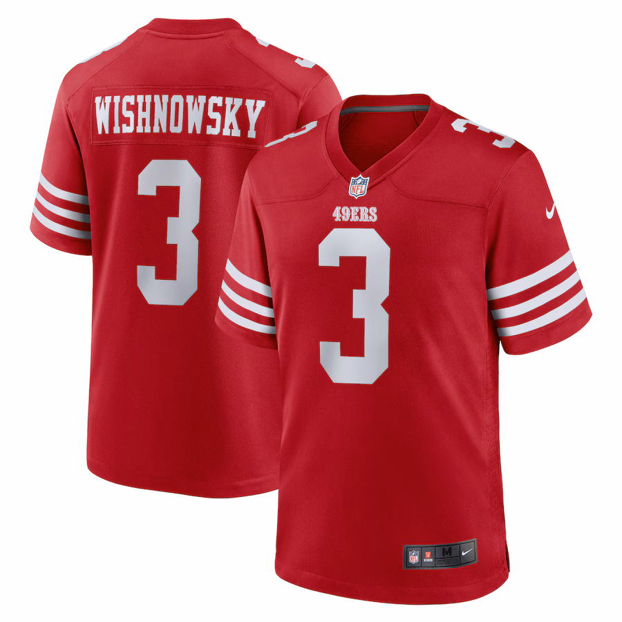 Men's San Francisco 49ers Mitch Wishnowsky Nike Scarlet Game Jersey - Jersey